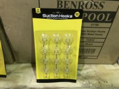 23 X PACKS OF 12 SUCTION HOOKS