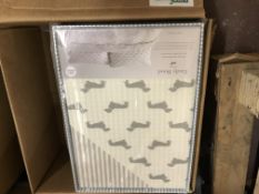 BRAND NEW EMILY BOND DOUBLE DUVET COVER SET WITH DACHSHUND DETAIL COLOUR GREY