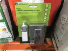 2 X SMARTWARES DB286A PORTABLE WIRELESS DOORBELL WITH FLASH