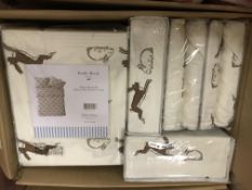 BRAND NEW EMILY BOND KING SIZE DUVET SET WITH RABBIT AND HARE DETAIL