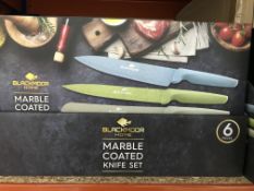 BRAND NEW BLACKMOOR HOME 6 PIECE MARBLE COATED KNIFE SET