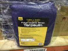 6 X TOOL TECH POLYPROPYLENE WOVEN TARPAULIN SIZE 7.32M X 3.66M