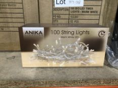 6 X ANIKA 100 STRING WARM WHITE LED LIGHTS