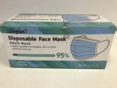 3 X BOXES OF 50 ADULT 3 PLY DISPOSABLE FACE MASKS