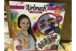 6 X BRAND NEW BOXED AIRBRUSH TATTOO SETS