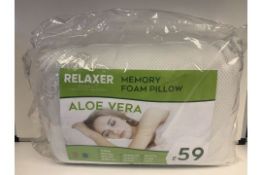 2 X RELAXER ALOE VERA MEMORY FOAM PILLOWS RRP £59.99