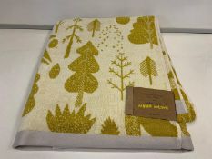 10 X BRAND NEW BOXED DONNA WILSON BIRD AND TREE MUSTARD BATH SHEET TOWELS 100 X 150CM RRP £36 EACH