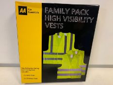 11 x NEW AA CAR ESSENTIALS FAMILY PACK HIGH VISIBILITY VESTS