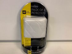 12 x NEW AA TRAVEL ESSENTIALS PACK OF 4 PONCHOS