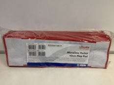24 X BRAND NEW PACKS OF 25 VILEDA PROFESSIONAL MICRO ONE 40CM POCKET MOP PADS IN 6 4 BOXES COLOURS