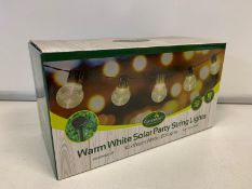 12 x NEW KRAFT WARM WHITE SOLAR PARTY GARDEN STRING LIGHTS