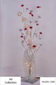 BRAND NEW BOXED HIGH END SILVER AND RED COLOURED FLOOR LAMP RRP £249 ML6301-10