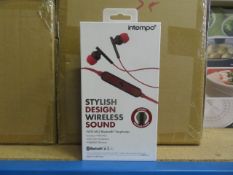 2 X INTEMPO STYLISH DESIGN WIRELESS SOUND BLUETOOTH EARPHONES