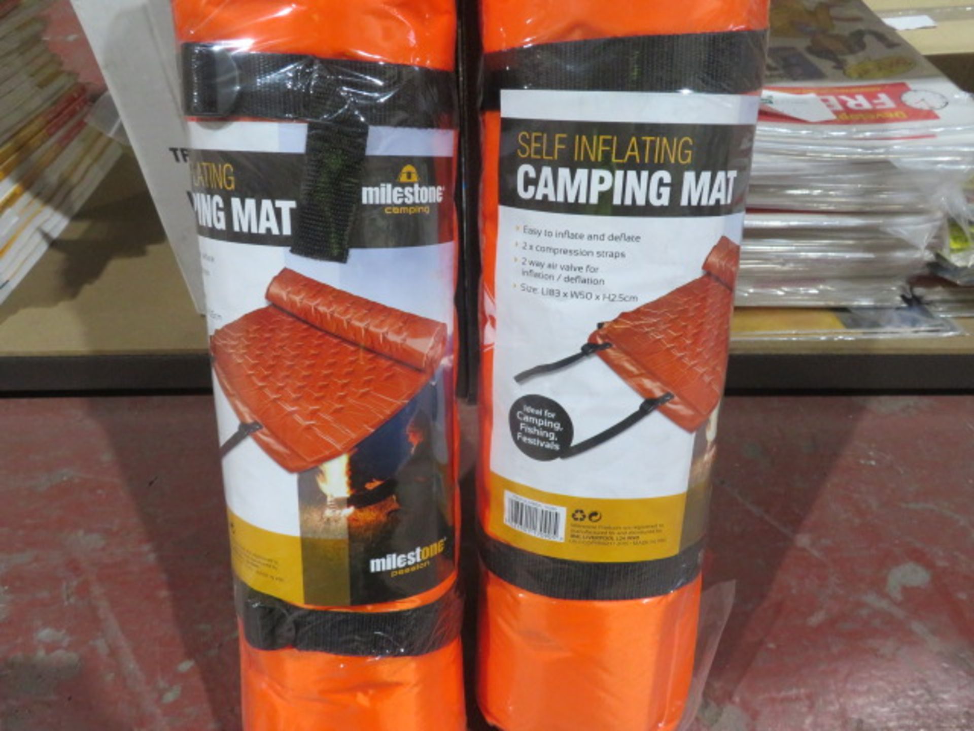 2 X MILESTONE SELF INFLATING CAMPING MAT