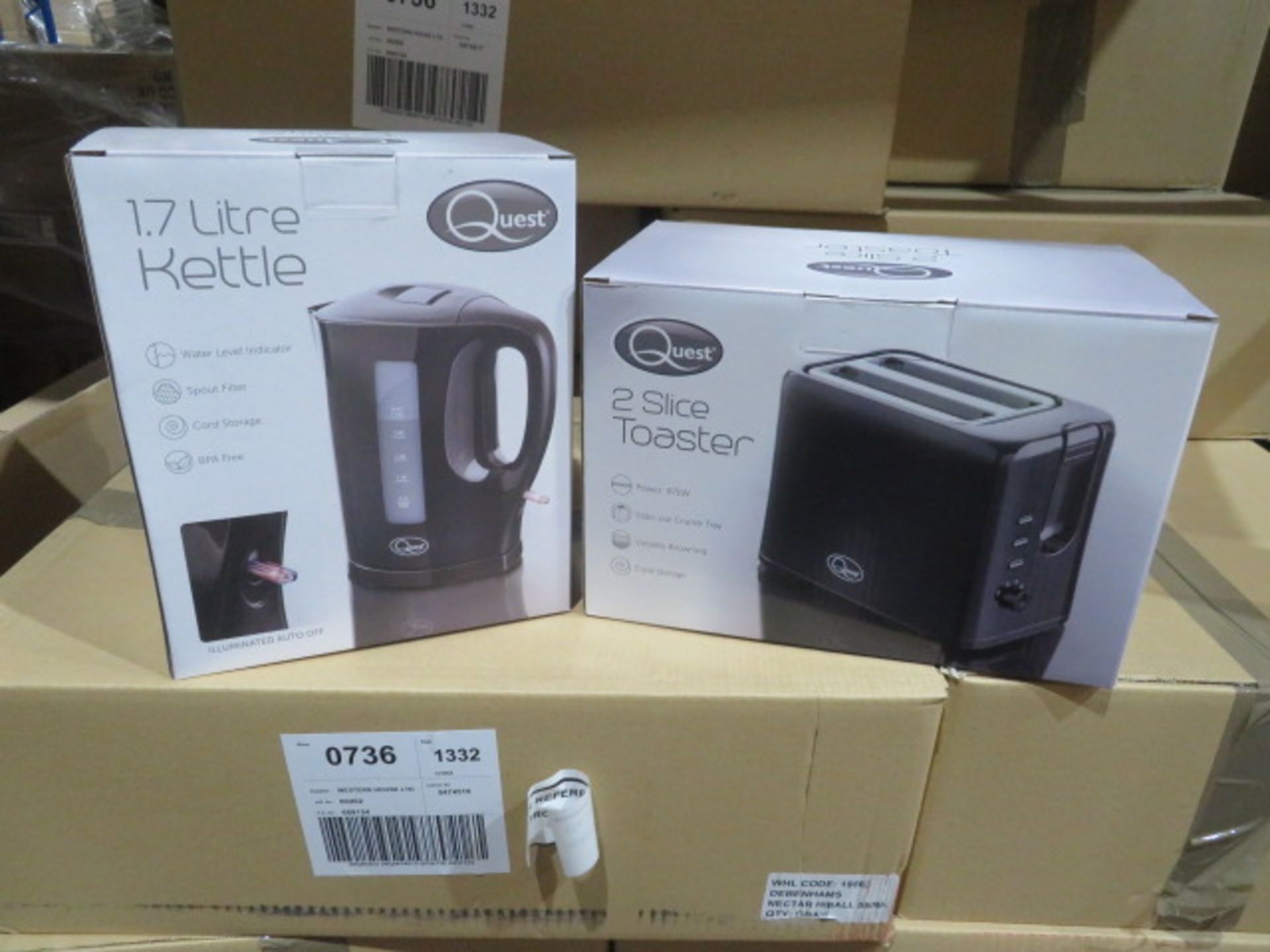 QUEST 1.7 LITRE KETTLE AND A QUEST 2 SLICE TOASTER