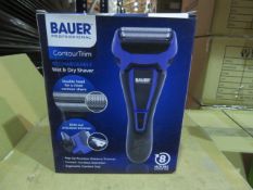 BAUER PROFESSIONAL CONTOUR TRIM RECHARGEABLE WET AND DRY SHAVER