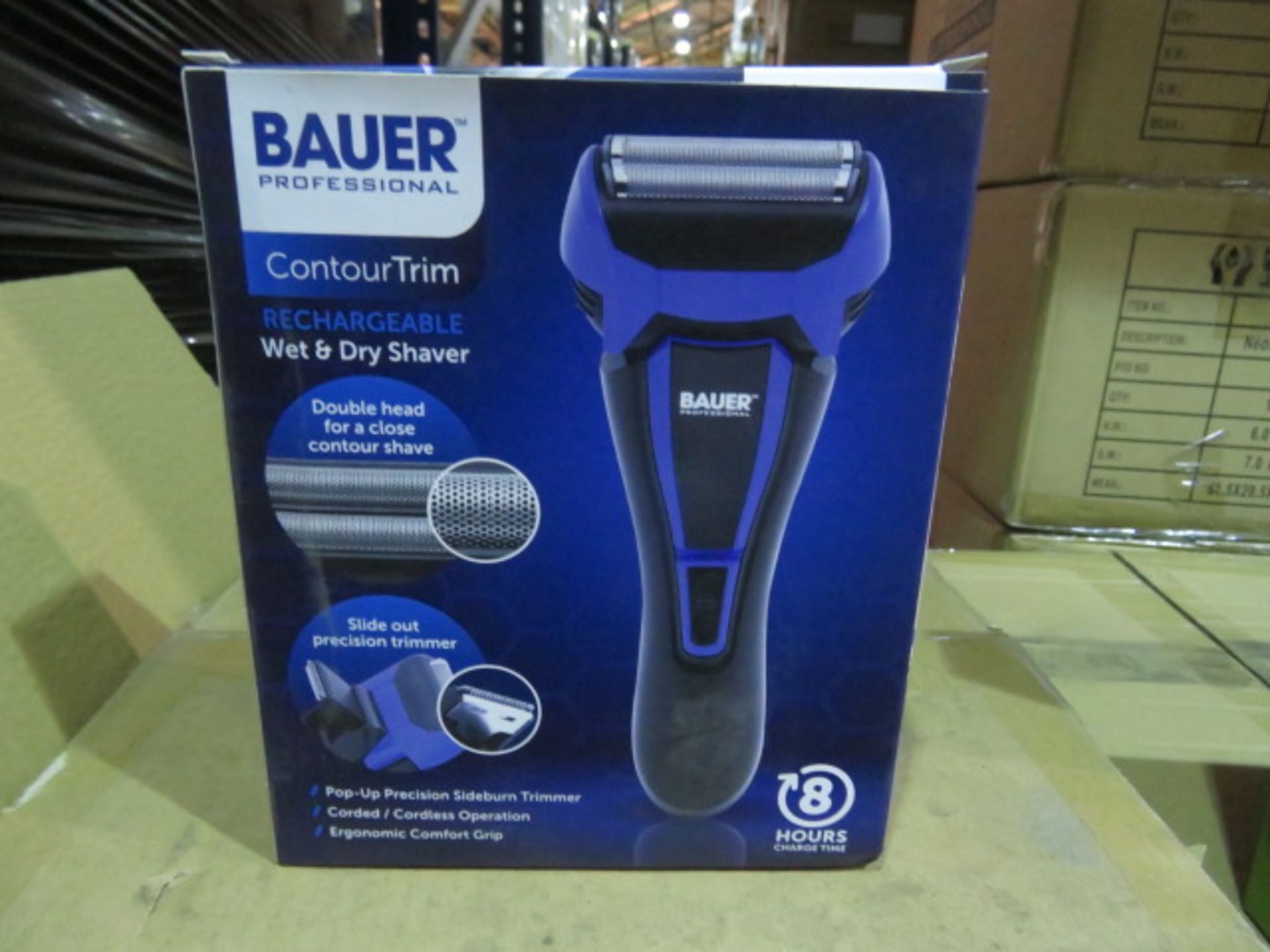 BAUER PROFESSIONAL CONTOUR TRIM RECHARGEABLE WET AND DRY SHAVER