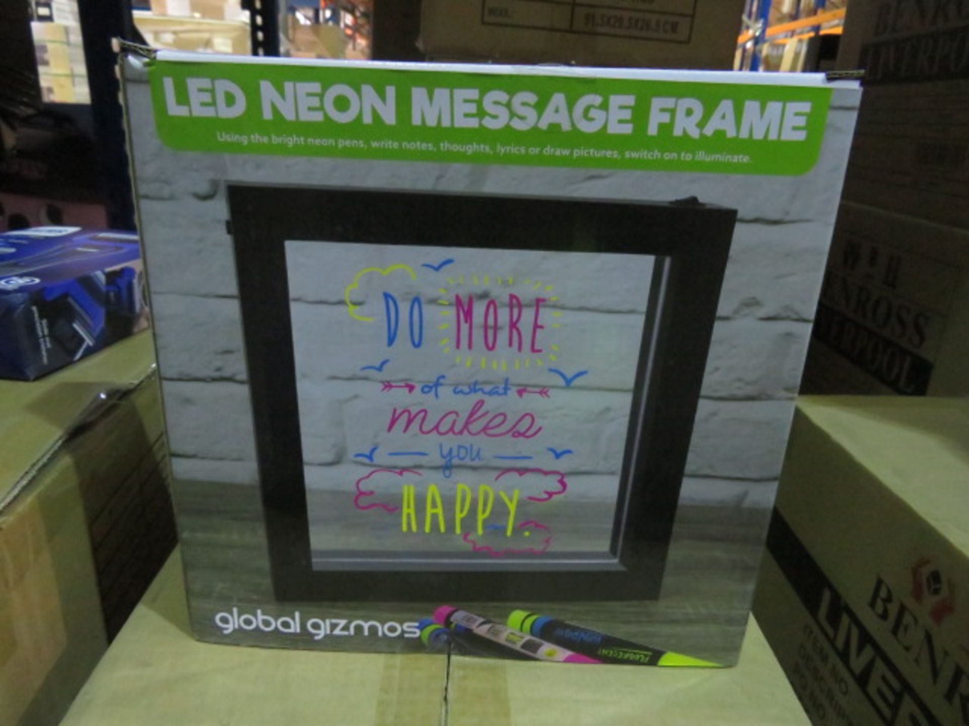 4 X GLOBAL GIZMOS LED NEON MESSAGE FRAMES