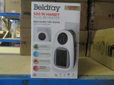 2 X BELDRAY 500 WATT HANDY PLUG IN HEATERS