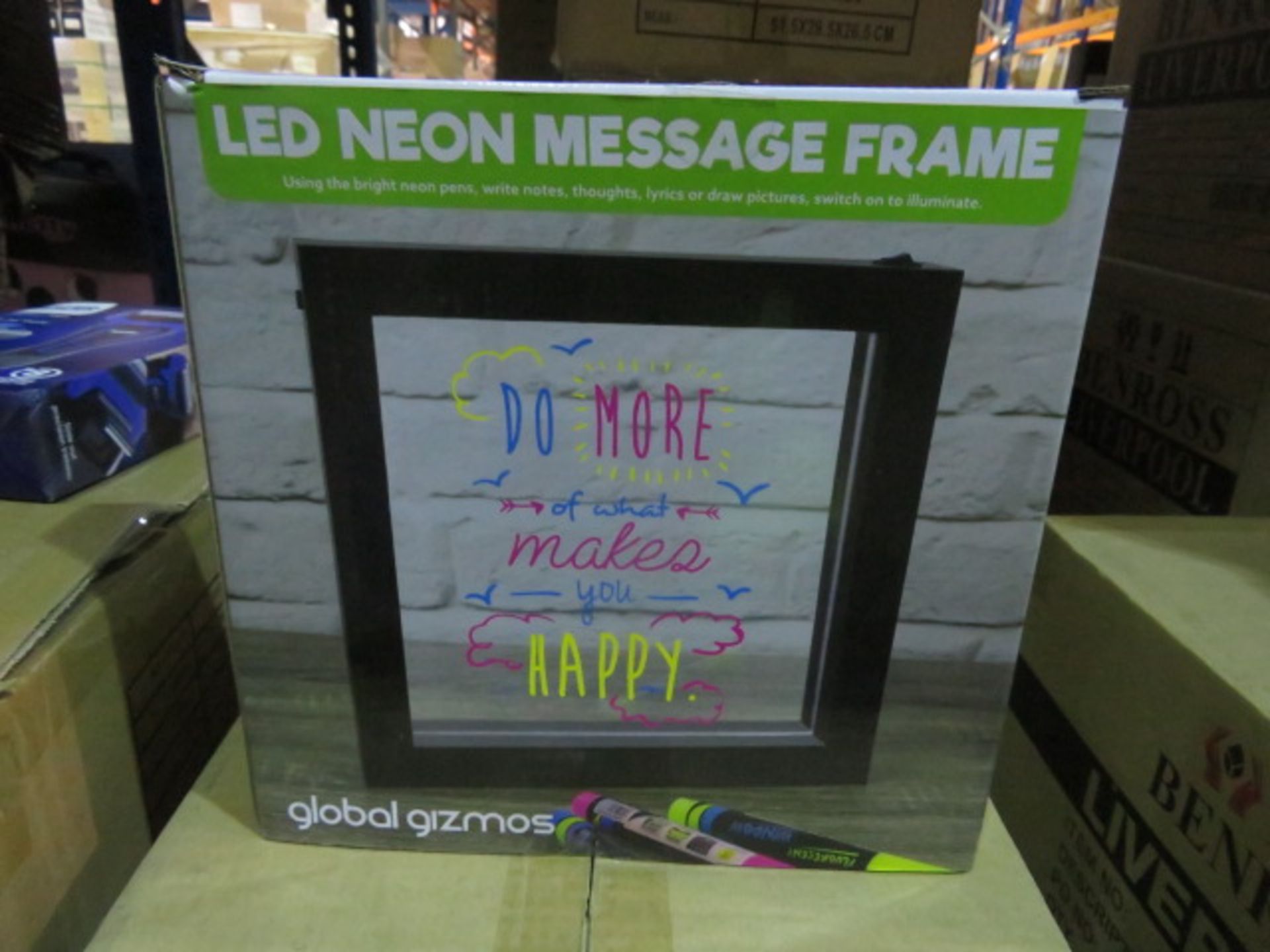 4 X GLOBAL GIZMOS LED NEON MESSAGE FRAMES