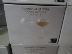 2 X JOHN LEWIS SET OF 4 CONNOISSEUR WINE COUPE GLASSES