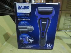BAUER PROFESSIONAL CONTOUR TRIM RECHARGEABLE WET AND DRY SHAVER
