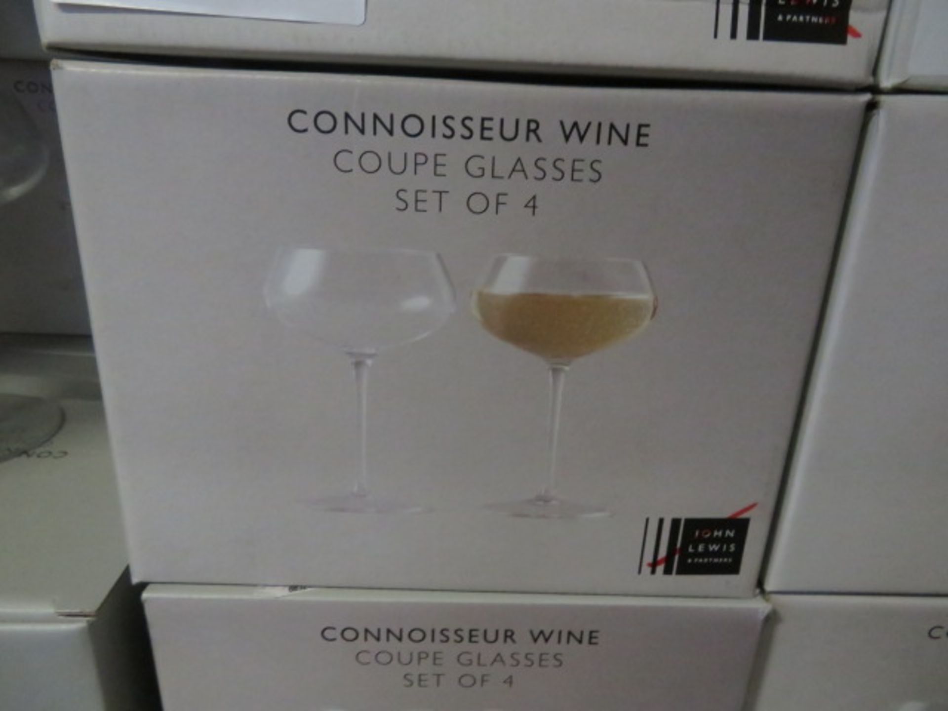 2 X JOHN LEWIS SET OF 4 CONNOISSEUR WINE COUPE GLASSES