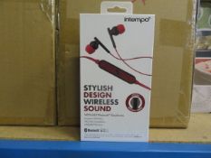 2 X INTEMPO STYLISH DESIGN WIRELESS SOUND BLUETOOTH EARPHONES