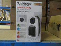 2 X BELDRAY 500 WATT HANDY PLUG IN HEATERS