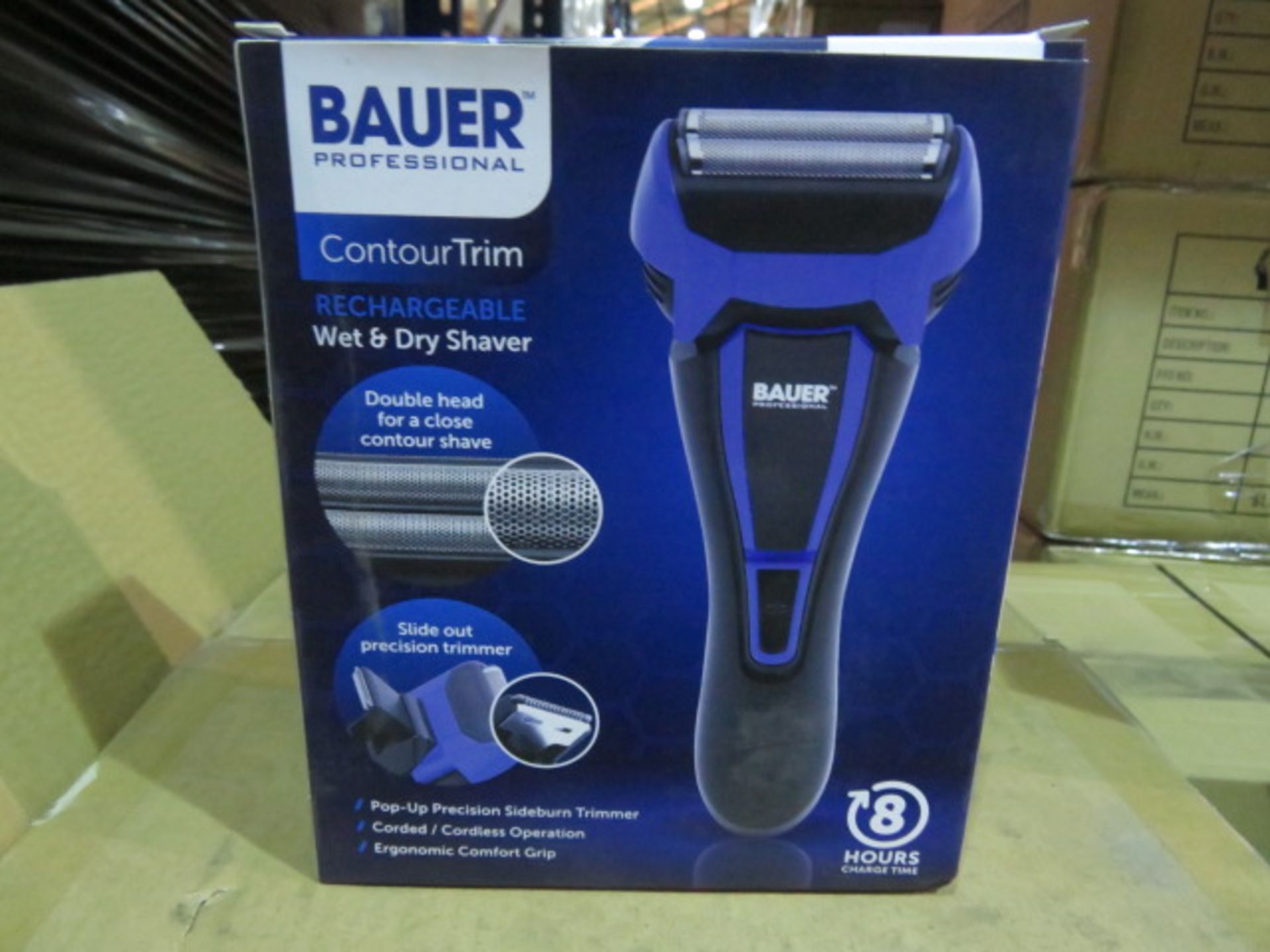 BAUER PROFESSIONAL CONTOUR TRIM RECHARGEABLE WET AND DRY SHAVER