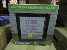 4 X GLOBAL GIZMOS LED NEON MESSAGE FRAMES