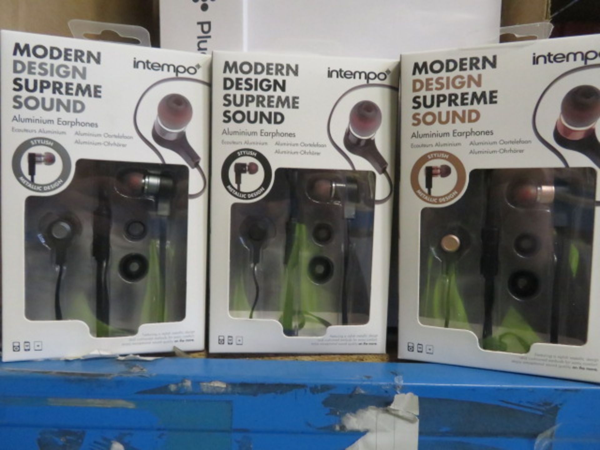 3 X INTEMPO MODERN DESIGN SUPREME SOUND ALUMINIUM EARPHONES