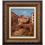 José Navarro Llorens (Valencia, 1867-1923) "Acera del Darro. Granada".José Navarro Llorens (V