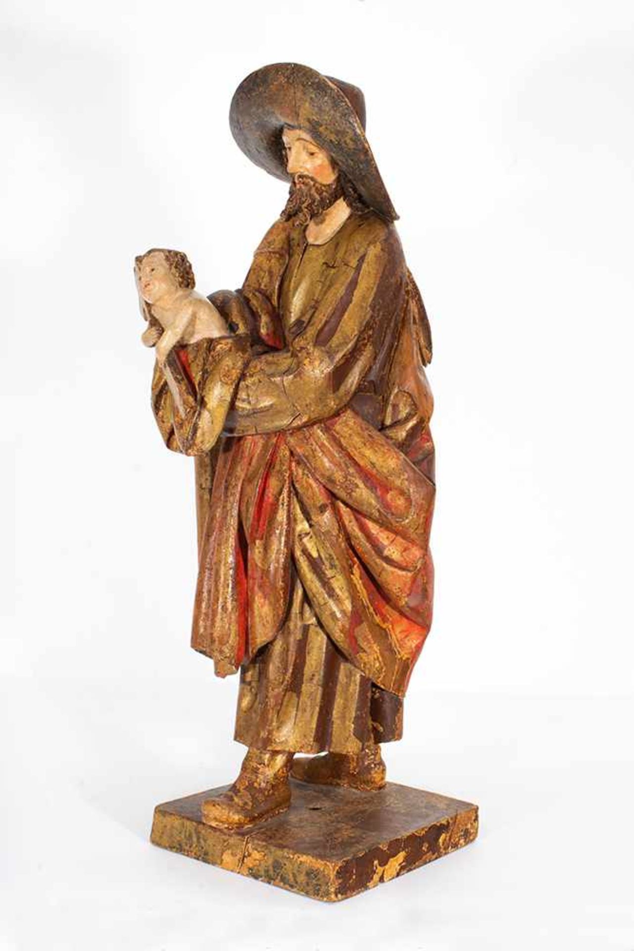 Escuela castellana del siglo XVI. "San José con el Niño portando la cruz".Escuela castellana - Image 4 of 6