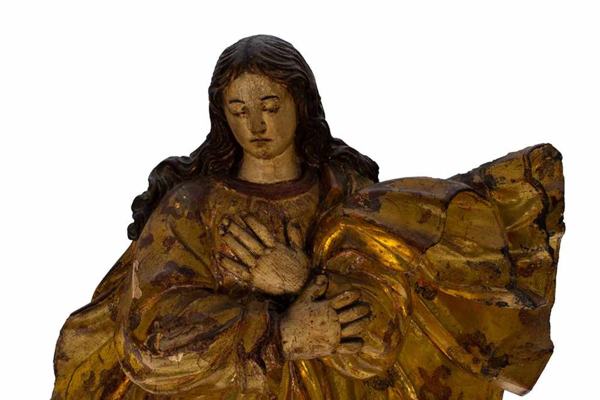 Escuela colonial del siglo XVII. "Virgen Inmaculada".Escuela colonial del siglo XVII. "Virgen I - Image 2 of 5