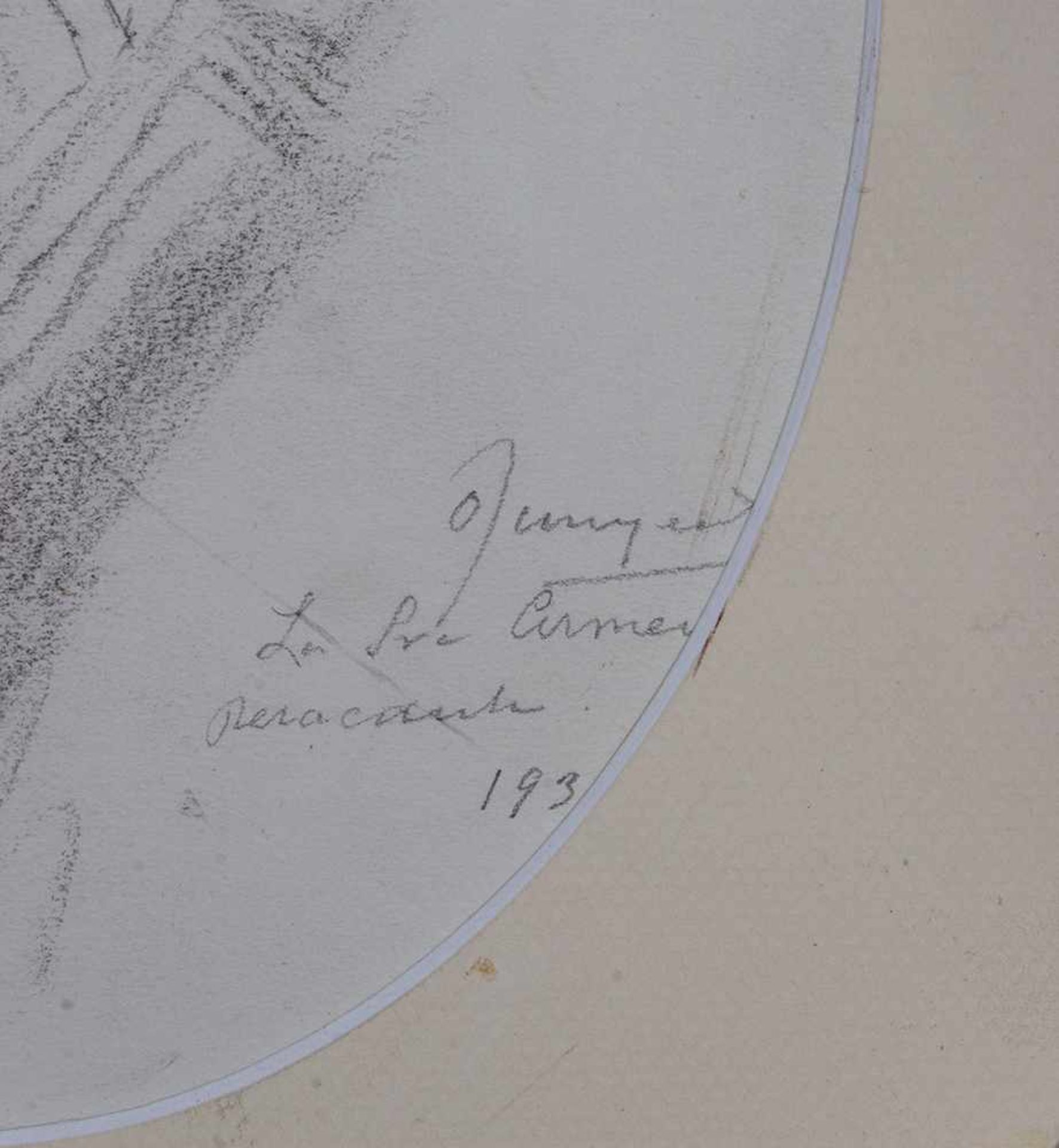Oleguer Junyent (Barcelona, 1876-1956) "La Sra. Carmen Peracaula". Dibujo a carboncillo y lápices - Bild 2 aus 2