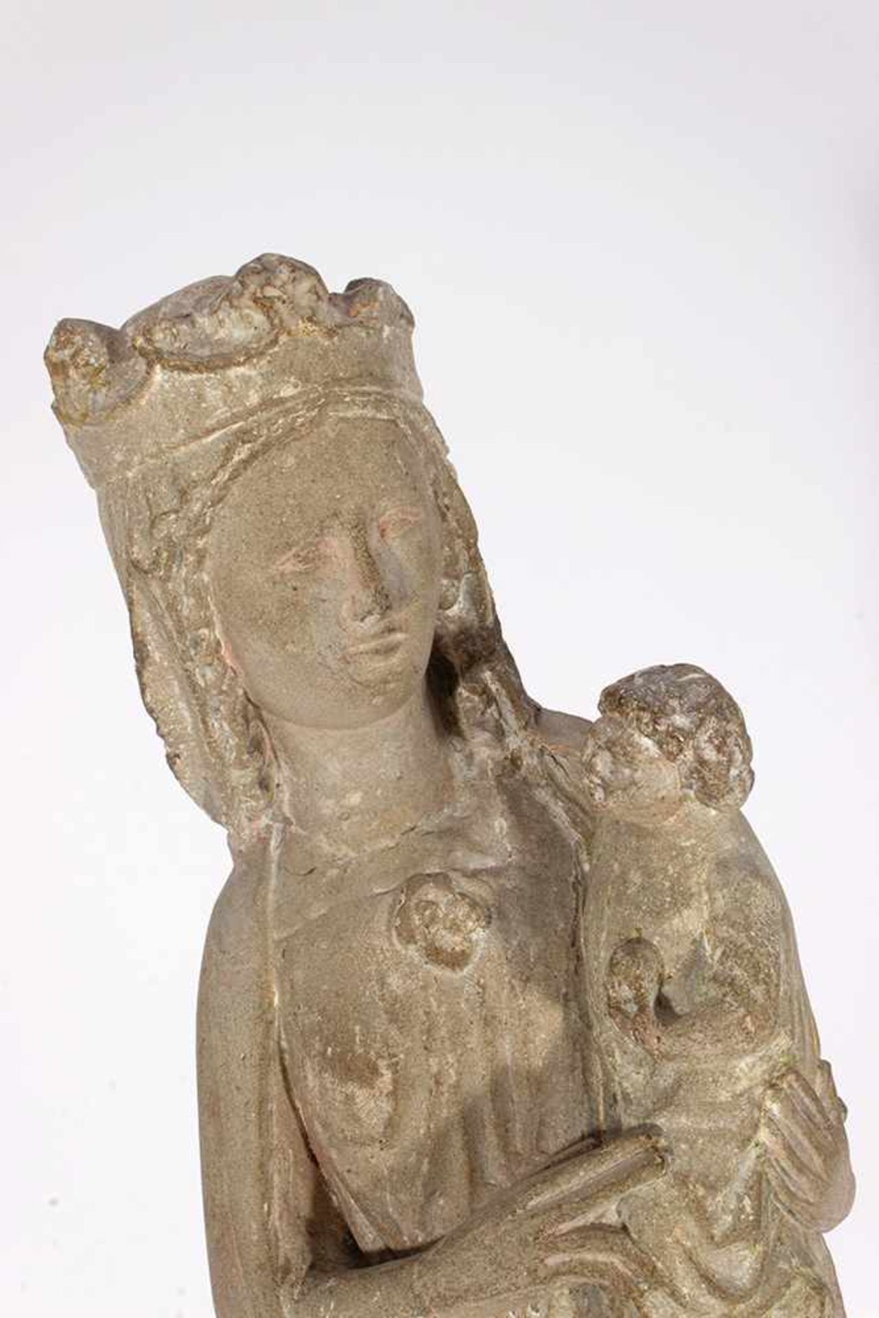 Escuela francesa del siglo XV."Virgen con Niño"Escuela francesa del siglo XV."Virgen con Niño - Image 3 of 5