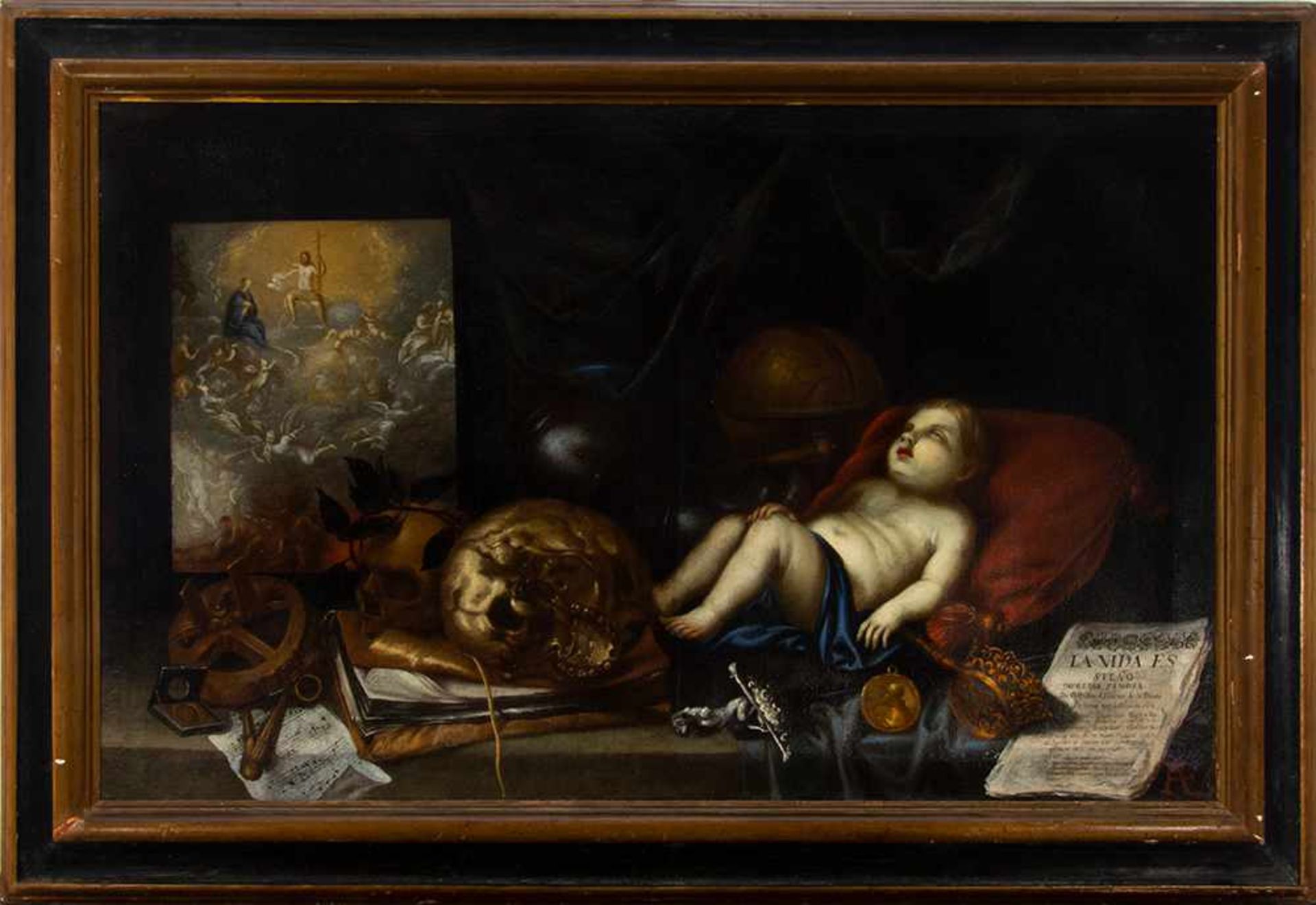 Escuela española del siglo XVII. Círculo de Andrés de Leito. "Vanitas".Escuela española del