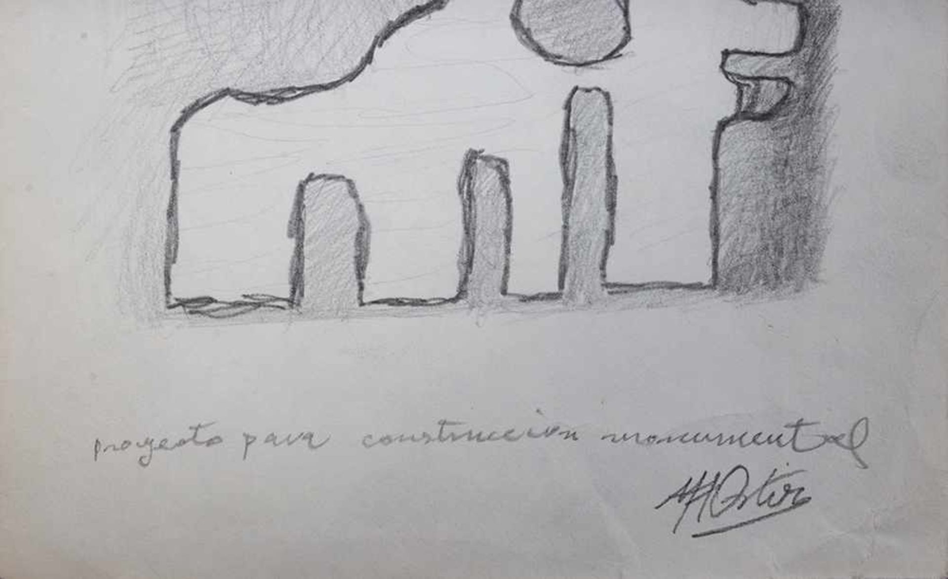 Manuel Ángeles Ortiz (Jaén, 1895-París, 1984) "Proyecto para contrucción de monumento".Manu - Bild 2 aus 2