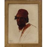 Frederick Goodall (Londres, 1822-1904) "Árabe". Óleo sobre lienzo. Firmado y fechado en 1857.