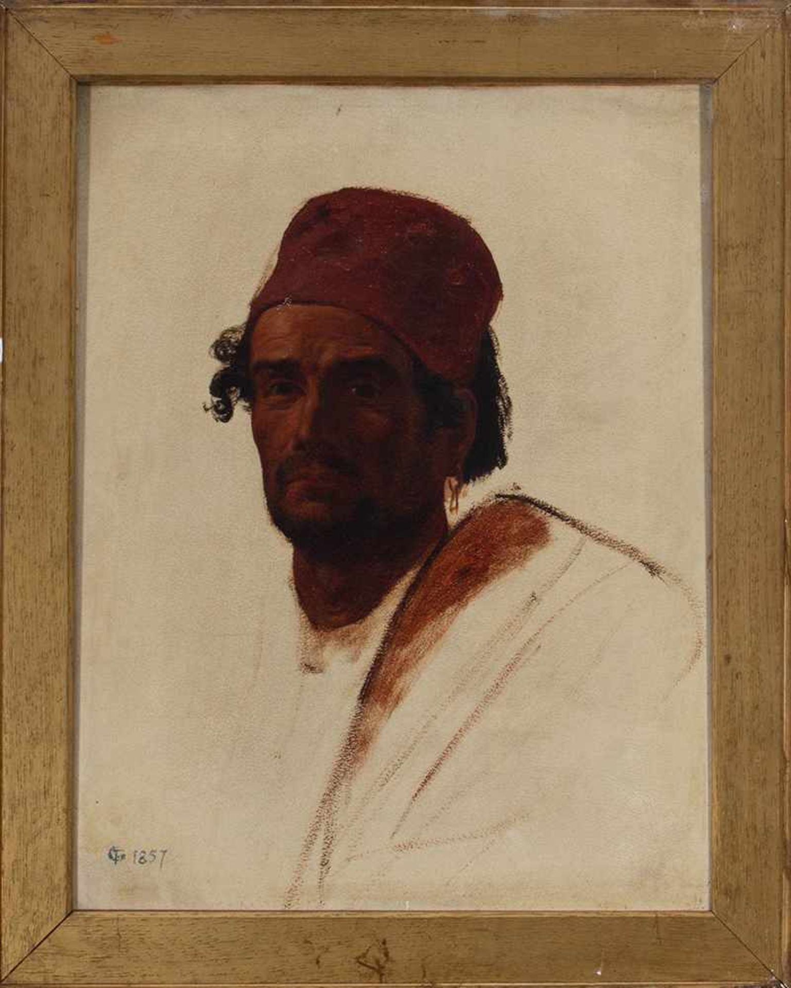 Frederick Goodall (Londres, 1822-1904) "Árabe". Óleo sobre lienzo. Firmado y fechado en 1857.