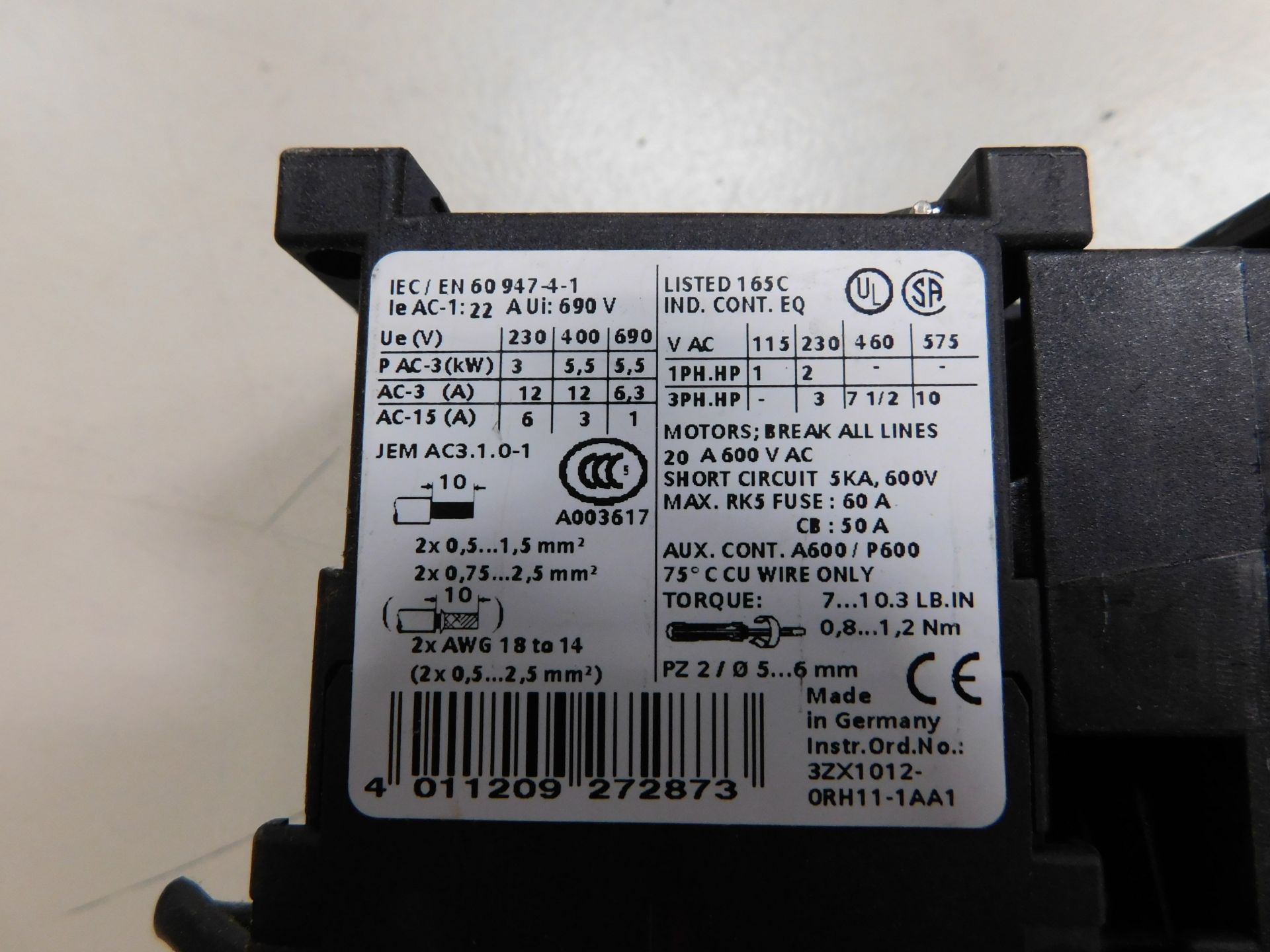 SIEMENS CIRCUIT BREAKER 3RV1021-1GA10 - Image 8 of 8