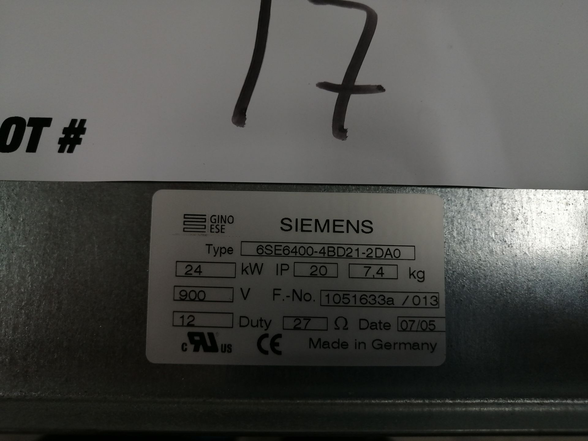 SIEMENS BRAKING RESISTOR - Image 2 of 3