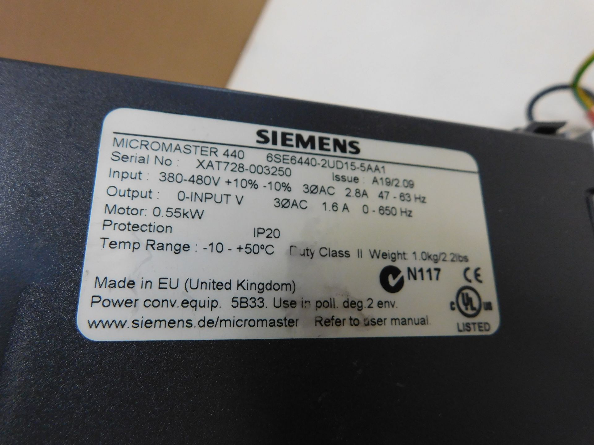 SIEMENS 6SE6440-2UD15-5AA1 DRIVE - Image 3 of 4