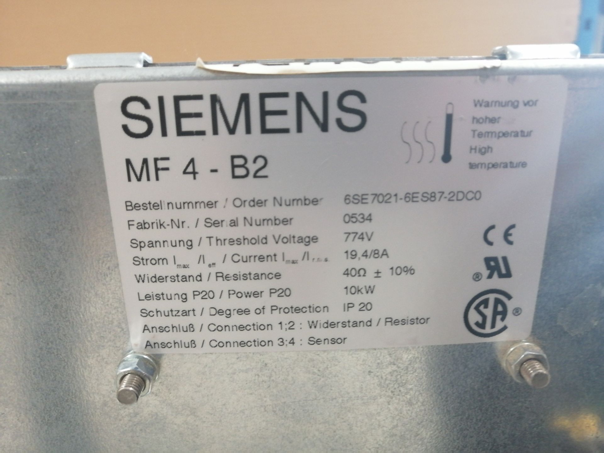 SIEMENS BRAKING RESISTOR - Image 3 of 4