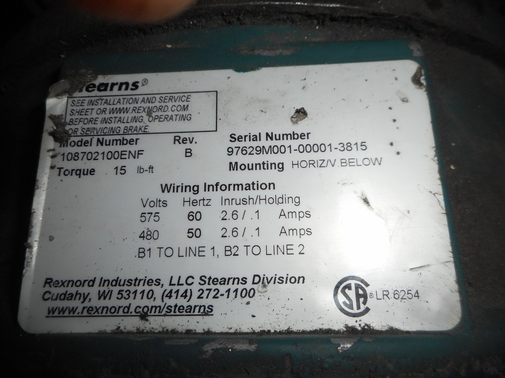 GEAR MOTOR LEESON 3 HP, 575 VOLT, 1770 RPM - Image 3 of 4