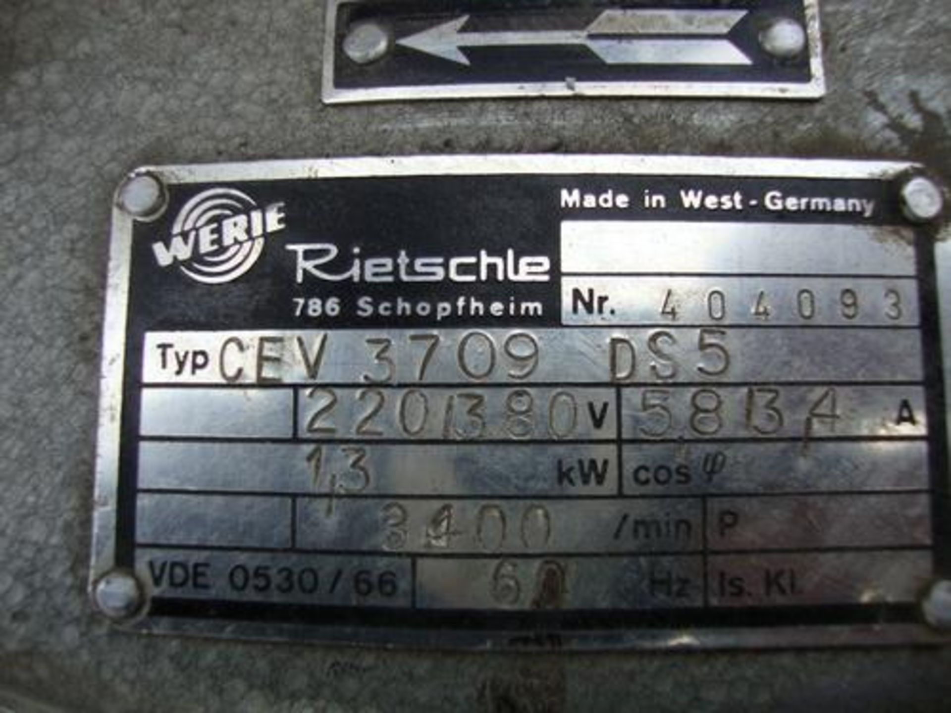 Rietschle cev 3709-d3 radial blower - Image 2 of 2