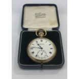 Gold plated Vertex pocket watch good working order in watch box