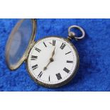 Vintage Gents Hallmarked .925 STERLING SILVER Pocket Watch Key-Wind WORKING 120g