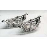 Antique pair of hallmarked silver sweet dishes london silver hallmarks each measures approx 19cm by